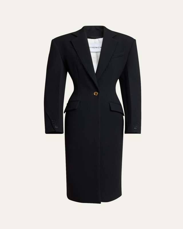 Wool-Blend Cocoon Coat